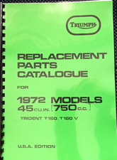 TRIUMPH T150 TRIDENT US EDITION PARTS BOOK MANUAL 1972 - TP63 99-0955