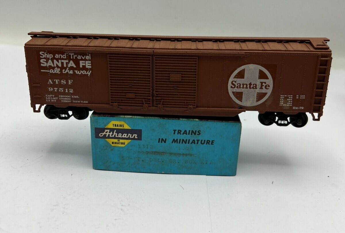 Custom Athearn Ho 1312 50' Double Door Boxcar Ship & Travel Santa Fe ATSF 97512 eBay