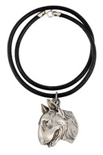 Bull Terrier, Bull Terrier II - Necklace With Dog, Silver Plated Pendant For Dog