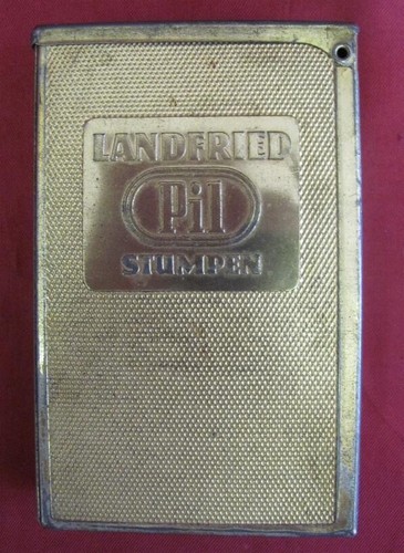 WW2 1940 ORIGINAL GERMAN LANDFRIED PIL STUMPEN GOLDEN TIN CIGARETTE CASE RARE - Picture 9 of 9