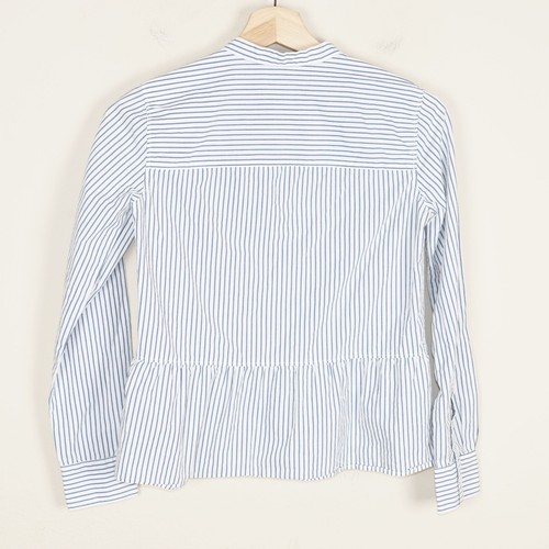 Camisa para mujer Madewell Lakeside Peplum manga larga a rayas con botones talla XXS - Imagen 2 de 6