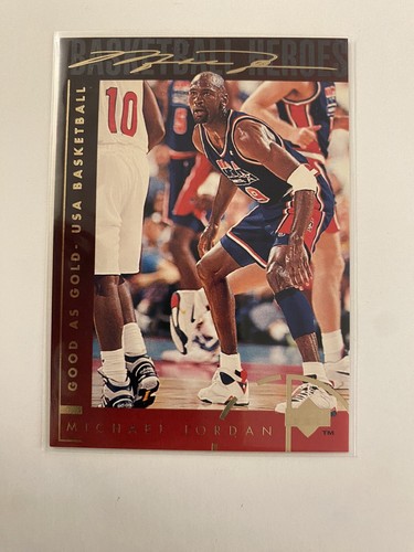1994 Upper Deck Michael Jordan Good As Gold USA Basketball Heroes USA #42 Bulls - Foto 11 di 19
