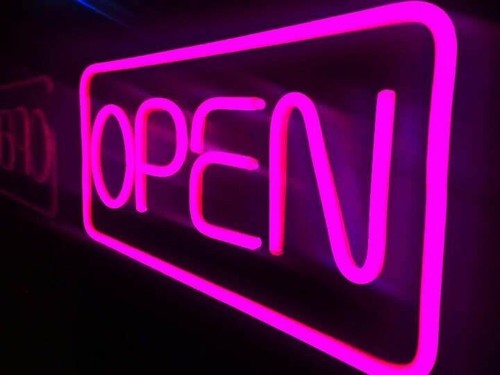 Pink Open Sign LED Neon Very Bright Large Size - Afbeelding 1 van 3