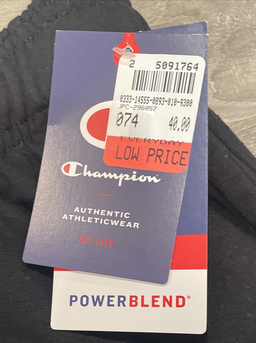 Champion Mens Powerblend Open Bottom Fleece Pant Black S Sweatpant eBay