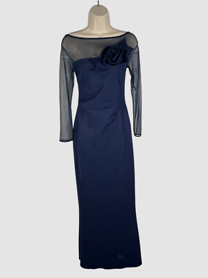$1090 Chiara Boni La Petite Robe Women's Blue Illusion Saori Gown Dress Size 42