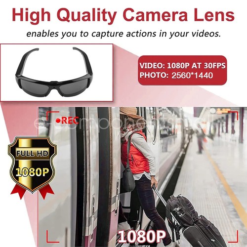 Outdoor Sports Glasses with 1080P HD Mini Camera Eyeware DVR Video Recorder - Picture 6 of 19