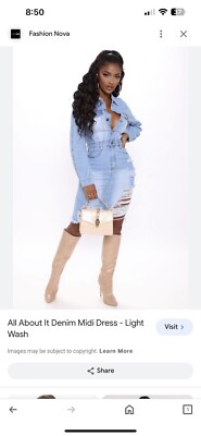 Fashion Nova denim Dress Size L, Light Wash, NWT, Stretch, Distressed | eBay Fashion Nova denim Dress Size L, Light Wash, NWT, Stretch, Distressed | eBay