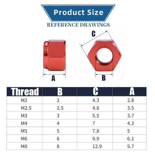 M2 M3 M4 M5 M6 M8 Nylon Aleación de Aluminio RC Rueda de Coche Nylon Tuercas de Bloqueo - Imagen 2 de 22