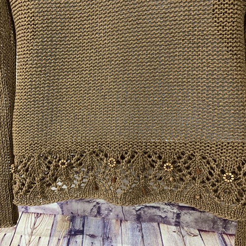 BCBGMAXAZRIA Sweater Womens Small Brown Beaded Crochet Long Sleeve Boho Hippie - Picture 8 of 12