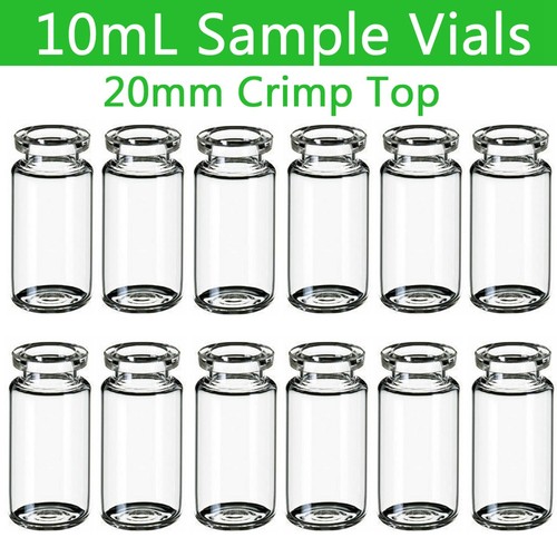 1000PCS 10ml Headspace Vials Clear Glass Bottle 20mm Crimp top Flat Bottom HPLC - Picture 8 of 25