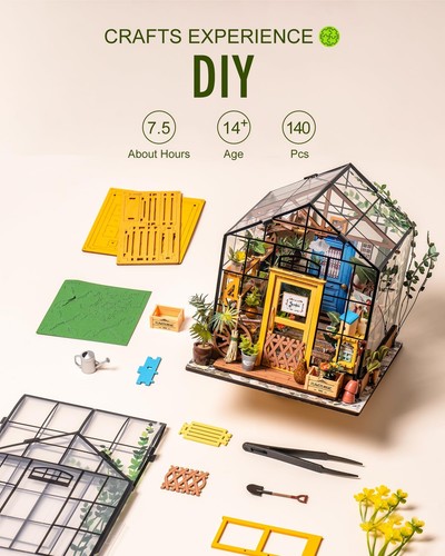 Rolife DIY Miniaturhaus Bausatz Gewächshaus, Tiny House Bausatz für Erwachsene zum Bauen... - Bild 7 von 8