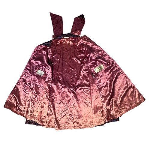 VTG 60s Misty Harbor Limited Edition Floral Brocade Cape Coat Mod Qiana Satin M - Picture 9 of 12