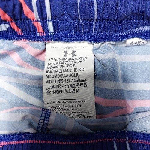 Under Armour Shorts Girls Medium Youth Loose Heat Gear Print Running Pink Blue - Picture 3 of 7