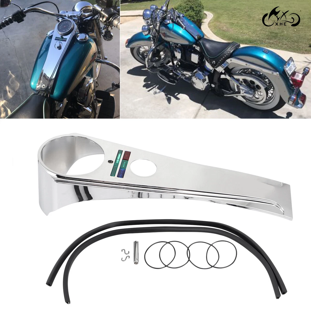 Chrome Long Rider Style Dash Panel For Harley Dyna Wide Glide FXDL