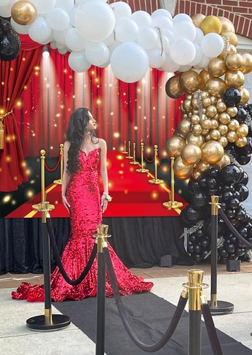 7x5Ft Red Carpet Backdrop Photography Background Red Carpet Film Stars Banner - Bild 5 von 9