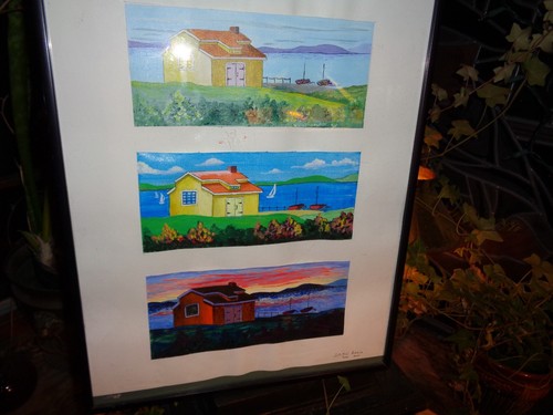 Leitia Annis: O/C 2000 titled "Three Seasons at the Lake"-tryptch stdyle framing - Afbeelding 2 van 12