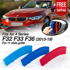 M-Sport 11 Slats Kidney Grill 3 Color Cover for BMW 4 Series F32 F33 F36 2013-19