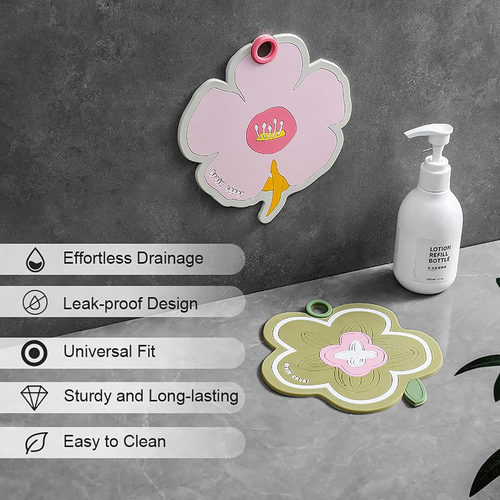 Flower-Shaped Silicone Bathtub Drain Cover 2 Packs - Tub Stopper Drain Stopper f - Picture 2 of 7