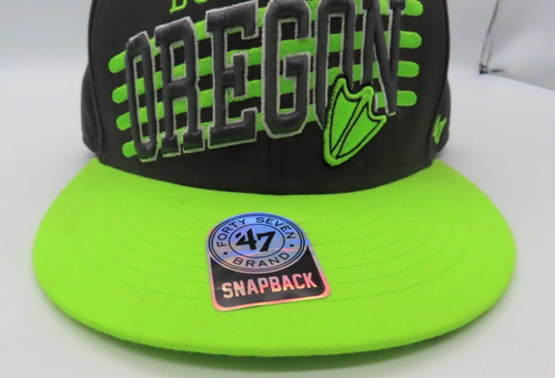 UO University Of Oregon Ducks 47 Brand Snapback Flat Brim Hat Cap - Picture 2 of 18