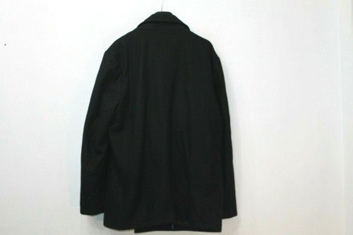 Kenneth Cole Reaction Black Wool Pea Coat Jacket Double Breasted Mens Size Large - Picture 9 of 12