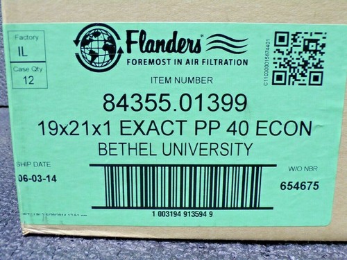 Flanders PrePleat 40 Economy Filters, 19"x21"x1" MERV 7, 84355D01399 (12pk) (DC) - Picture 4 of 7