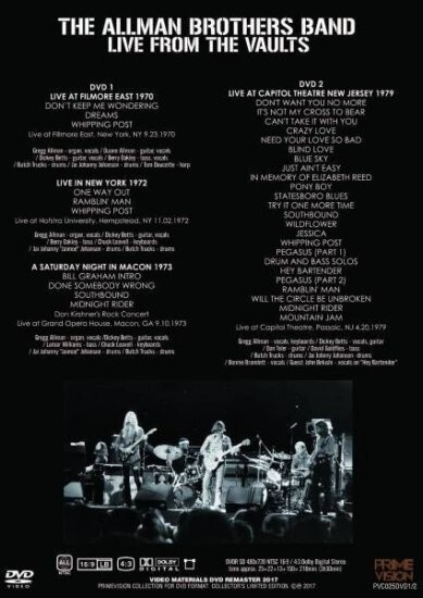 THE ALLMAN BROTHERS BAND / LIVE FROM THE VAULTS - DVD