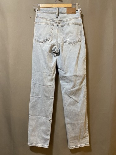 NWT Madewell Women Hi-Rise Distressed Perfect Vintage Straight Jeans SZ 24 Blue - Picture 7 of 14