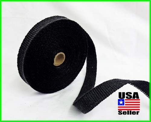 BLACK PIPE Wrap Exhaust Turbo Heat Manifold Header 1"x 50FT ROLL VERY HIGH TEMP - Picture 1 of 2
