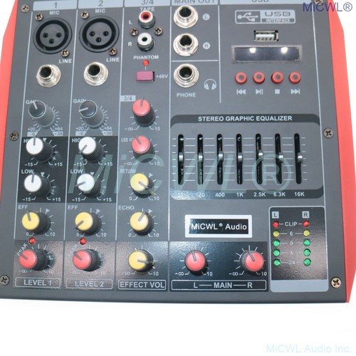 MG4 4 Channel Audio Mixer Mixing Console 7-Band EQualizer USB Phantom Power 48V - Picture 5 of 6