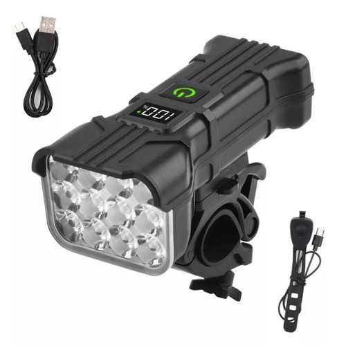 1800mAh*Waterproof Bicycle Bike Lights Super Bright Front Headlight Rechargeable - Picture 9 of 11