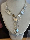 VTG AVON MOTHER OF PEARL COIN NECKLACE - Costume Jewelry