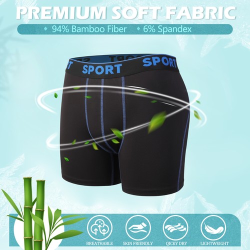 3/4 PACK Bamboo Mens Underwear Boxer Shorts Set Breathable Underpants Men Briefs - Picture 4 of 75