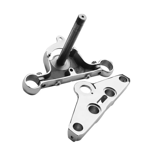 Chrome Billet Upper & Lower Triple Tree Set Fit For Harley FL Softail 1984-1999 - Picture 2 of 2
