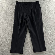 Michael Kors Mens Pants Black Size 38 Dress Pants Pleated Cuffed Polyester Blend