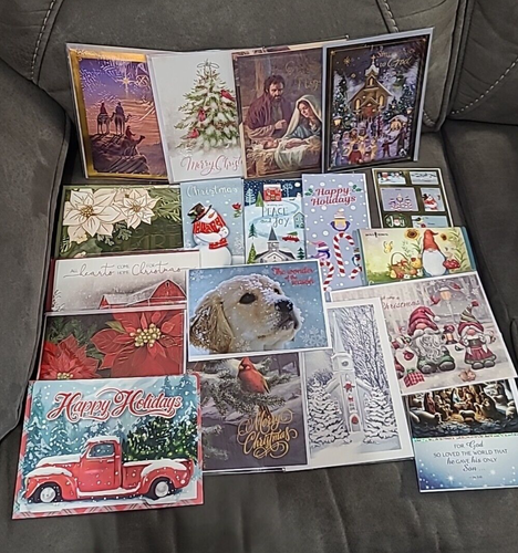 16 Weihnachtskarten mit Umschlägen Grüße bedruckt, zufällige Menge Weihnachtskarten..3 - Bild 1 von 15