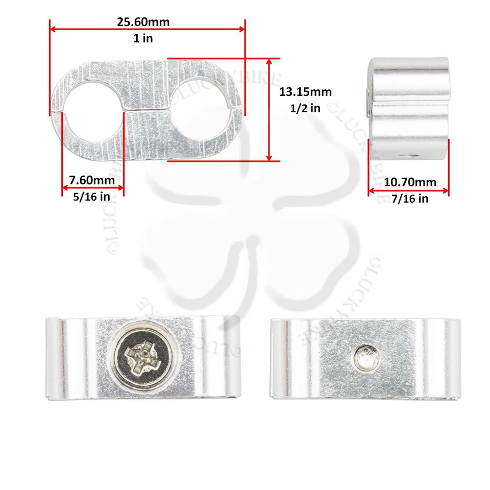 Espaçador de linha de freio prata acessório universal para motocicleta braçadeira de cabo do acelerador - Imagem 2 de 3
