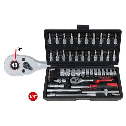 KS TOOLS 1/4  Steckschlüssel Satz Knarrenkasten Verlängerung Ratsche - Bild 3 von 59