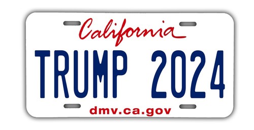 12 X 6 TRUMP 2024 VEHICLE Aluminum California LICENSE PLATE USA MADE CAR SUV