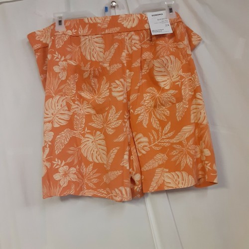 Easy Pull-On Womens Good For Life Elastic Waist Orange Shorts 2X - Picture 3 of 5