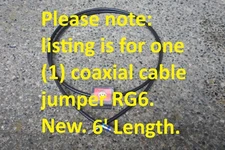 1-Pack RG6 Coaxial Cable Jumpers w/ HF F-Type Connect. 6ft Dish Direct TV Cable