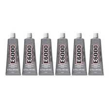 220011 6 Pack 3.7 Oz. E-6000 High Viscosity Multi-Purpose Adhesive, Clear
