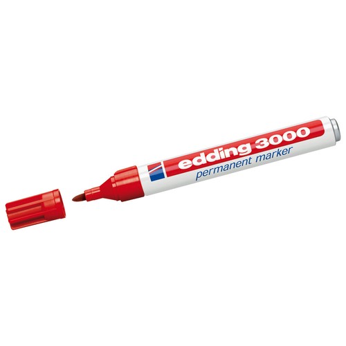 Edding Permanentmarker 3000, rot 4-3000002 (Fasermaler Faserschreiber Flitzer) - Bild 1 von 1