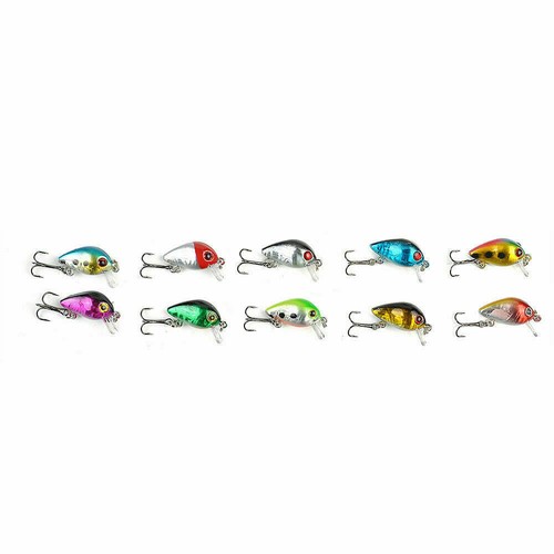 10Packs Minnow Fishing Lures Bass Crankbait Hooks Tackle Crank Baits Fishing Set - Picture 11 of 11