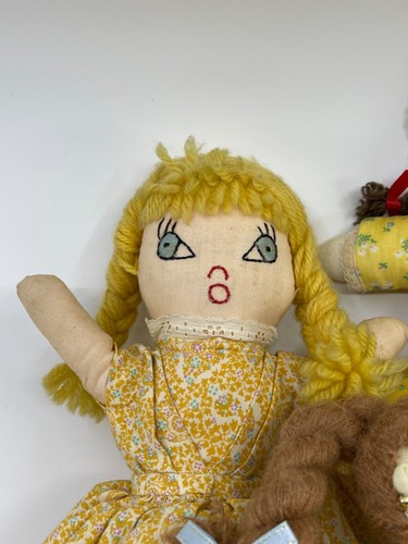 VTG Goldie Locks 3 Bears Beauty & Beast Marry Lamb Topsy Turvy Primitive Dolls - Picture 6 of 23