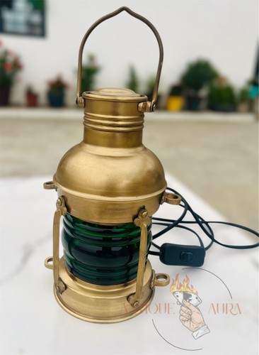 Antique copper brass Electric Lantern 12 Ship Lamp Boat Maritime Collectible - Picture 7 of 8