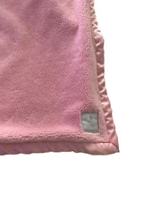 Parents Choice Little Dreams Pink Plush Baby Blanket Satin Trim ~30x40"