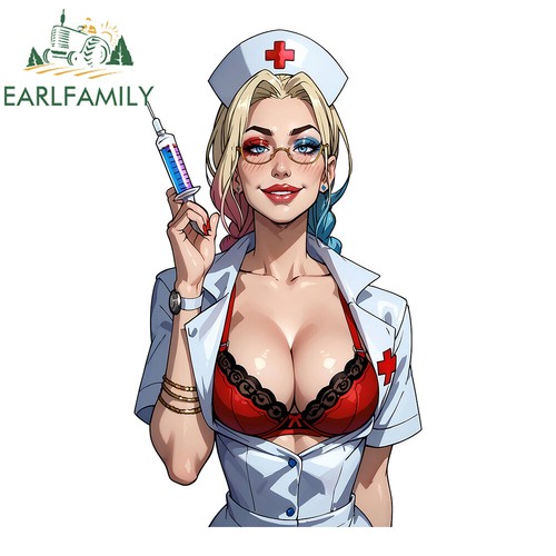 EARLFAMILY 5 1 Harley Quinn Waifu Anime Car Stickers Nurse Dress Up earlfamily-5-1-harley-quinn-waifu-anime-car-stickers-nurse-dress-up