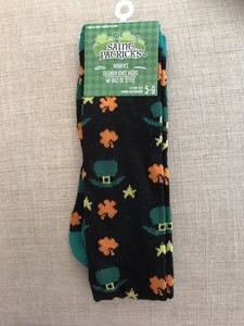 New Girls Ladies Over Knee High Socks St Patricks Football Clover Shamrock Irish