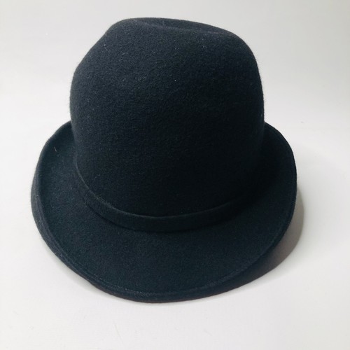VTG 60s Lancaster Black Derby Cloche Hat Ladies Retro ChaplinStyle Bow 100%Wool - Picture 4 of 7