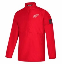 Adidas DETROIT RED WINGS Game Mode Climalite 1/4 Zip M Pullover Jacket MSRP $80